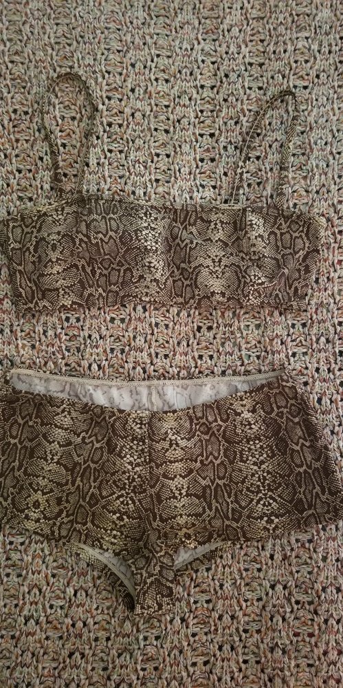 JBS Python Bikini Boyshort w/ Bandeau Top medium